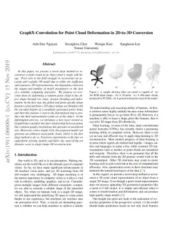 GraphX-Convolution for Point Cloud Deformation in 2D-to-3D Conversion