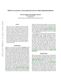 MMGAN: Generative Adversarial Networks for Multi-Modal Distributions