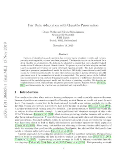 Fair Data Adaptation with Quantile Preservation