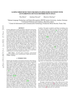 Sample Drop Detection for Distant-speech Recognition with Asynchronous
  Devices Distributed in Space