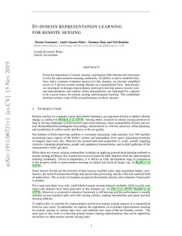 In-domain representation learning for remote sensing