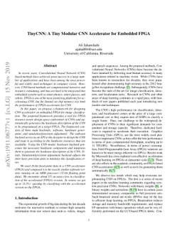 TinyCNN: A Tiny Modular CNN Accelerator for Embedded FPGA