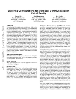 Exploring Configurations for Multi-user Communication in Virtual Reality