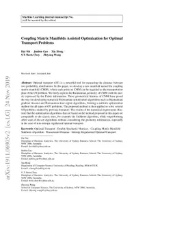 Coupling Matrix Manifolds and Their Applications in Optimal Transport