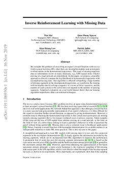 Inverse Reinforcement Learning with Missing Data
