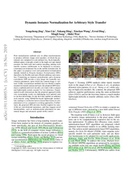 Dynamic Instance Normalization for Arbitrary Style Transfer