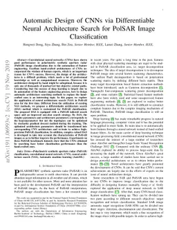 Automatic Design of CNNs via Differentiable Neural Architecture Search
  for PolSAR Image Classification