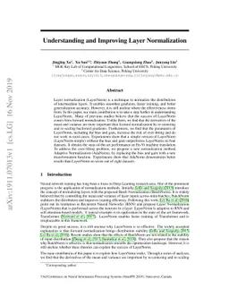 Understanding and Improving Layer Normalization