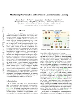 Maintaining Discrimination and Fairness in Class Incremental Learning