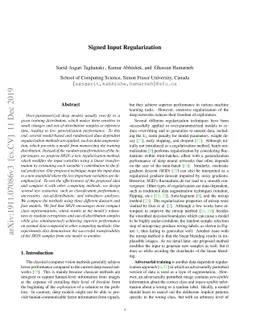 Signed Input Regularization