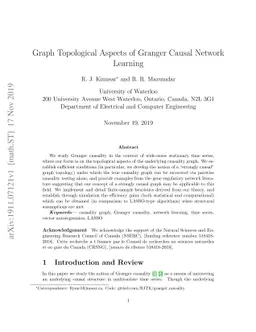 Graph Topological Aspects of Granger Causal Network Learning