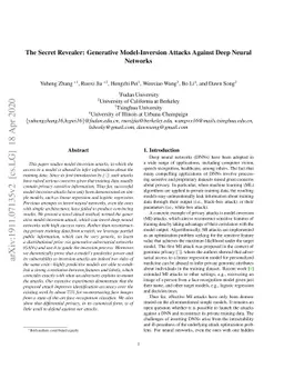 The Secret Revealer: Generative Model-Inversion Attacks Against Deep
  Neural Networks