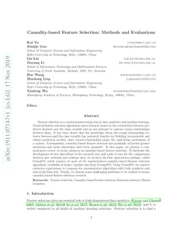 Causality-based Feature Selection: Methods and Evaluations