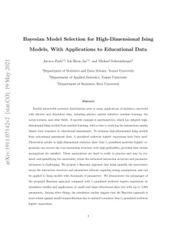 Bayesian Model Selection for High-Dimensional Ising Models, With
  Applications to Educational Data