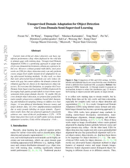 Unsupervised Domain Adaptation for Object Detection via Cross-Domain
  Semi-Supervised Learning