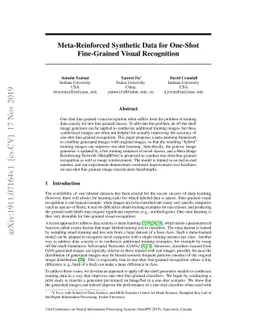 Meta-Reinforced Synthetic Data for One-Shot Fine-Grained Visual
  Recognition