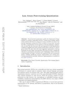 Loss Aware Post-training Quantization