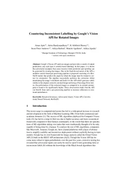 Countering Inconsistent Labelling by Google's Vision API for Rotated
  Images