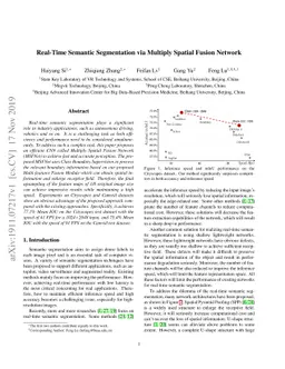 Real-Time Semantic Segmentation via Multiply Spatial Fusion Network