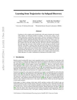 Learning from Trajectories via Subgoal Discovery