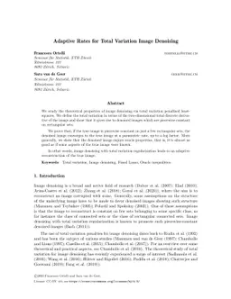 Adaptive Rates for Total Variation Image Denoising