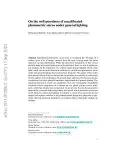 On the well-posedness of uncalibrated photometric stereo under general
  lighting