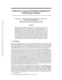 Collaborative Unsupervised Domain Adaptation for Medical Image Diagnosis