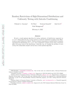 Random Restrictions of High-Dimensional Distributions and Uniformity
  Testing with Subcube Conditioning