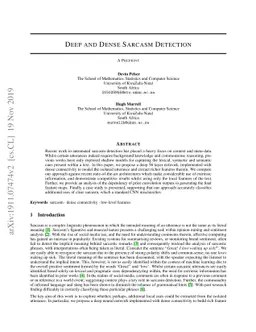 Deep and Dense Sarcasm Detection