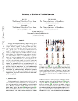 Learning to Synthesize Fashion Textures