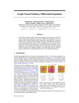 Graph Neural Ordinary Differential Equations