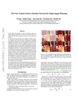 FFA-Net: Feature Fusion Attention Network for Single Image Dehazing