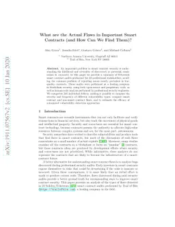 What are the Actual Flaws in Important Smart Contracts (and How Can We
  Find Them)?