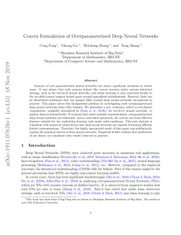 Convex Formulation of Overparameterized Deep Neural Networks