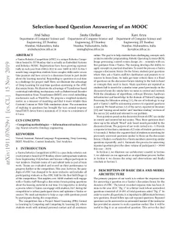 Selection-based Question Answering of an MOOC