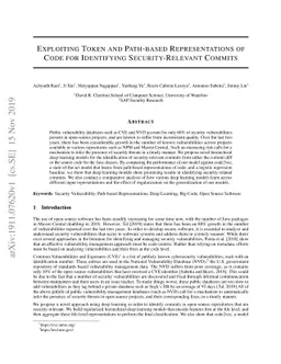 Exploiting Token and Path-based Representations of Code for Identifying
  Security-Relevant Commits