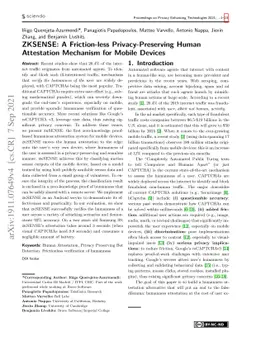 ZKSENSE: A Friction-less Privacy-Preserving Human Attestation Mechanism
  for Mobile Devices