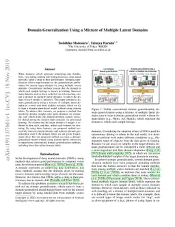 Domain Generalization Using a Mixture of Multiple Latent Domains
