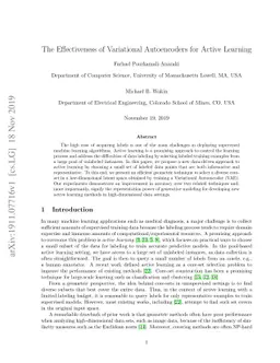 The Effectiveness of Variational Autoencoders for Active Learning