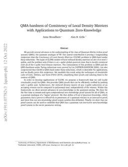 QMA-hardness of Consistency of Local Density Matrices with Applications
  to Quantum Zero-Knowledge