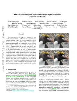 AIM 2019 Challenge on Real-World Image Super-Resolution: Methods and
  Results