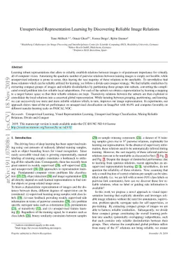 Unsupervised Representation Learning by Discovering Reliable Image
  Relations