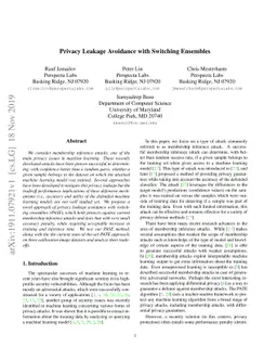 Privacy Leakage Avoidance with Switching Ensembles