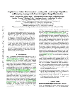 Neighborhood Watch: Representation Learning with Local-Margin Triplet
  Loss and Sampling Strategy for K-Nearest-Neighbor Image Classification