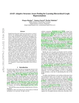 ASAP: Adaptive Structure Aware Pooling for Learning Hierarchical Graph
  Representations