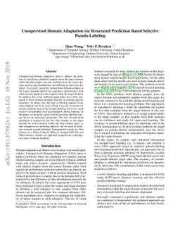 Unsupervised Domain Adaptation via Structured Prediction Based Selective
  Pseudo-Labeling