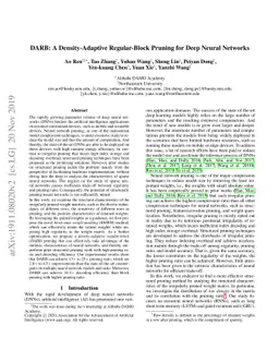 DARB: A Density-Aware Regular-Block Pruning for Deep Neural Networks