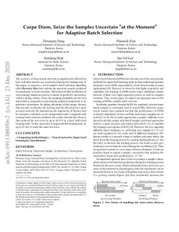 Carpe Diem, Seize the Samples Uncertain "At the Moment" for Adaptive
  Batch Selection