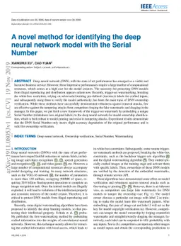 A novel method for identifying the deep neural network model with the
  Serial Number