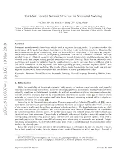 Thick-Net: Parallel Network Structure for Sequential Modeling